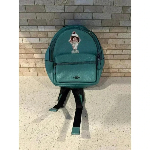Coach pebbles charlie leather mini ice cream sundae backpack. Rare  b35 - Picture 1 of 6